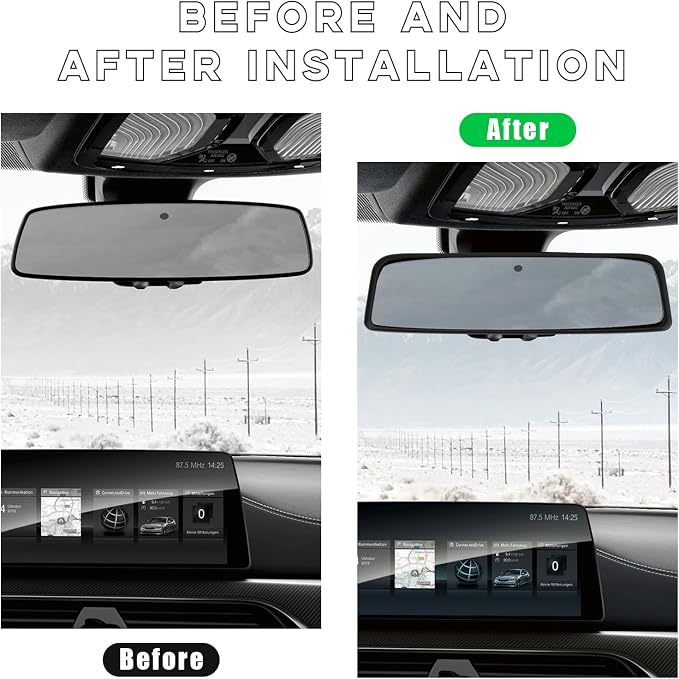 Car Rear View Mirror Protector Frame, Silicone Auto Rearview Edge Protection Cover Compatible with Model 3 Model Y, Interior Rear View Trim Frame Decoration, Car Accessories (Black)