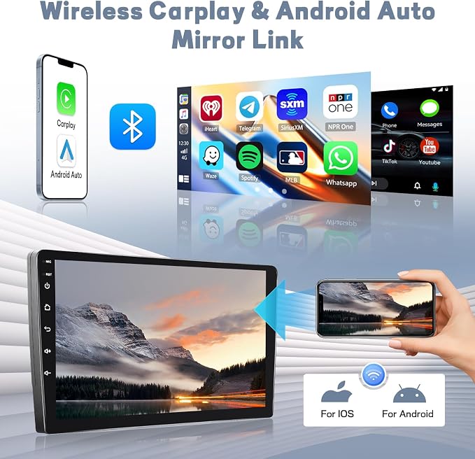 Qualcomn Chipset 8 Core 4+64GB Android 15 Car Stereo for Hyundai Elantra 2007-2010, 9 Inch Touch Screen Carplay Android Auto Radio DSP Hi-Res Picture in Picture+AHD Backup Camera Voice Assistant