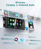 4G+64G 5G WiFi Android Car Radio Stereo for Jeep Wrangler 2007-2018 Dodge RAM Chrysler with Wireless Carplay Android Auto 1080P Cam USB/Type-C, 7" for Jeep Wrangler Radio for Dodge RAM Chrysler Radio