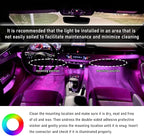 Wevdn Car Interior LED Strip Light, 12V 24 LED Waterproof Neon Ambient Night Light with USB Port, Automotive Atmosphere Decorative Under Dash Lighting Kit, Car Accessories (Pink Purple)