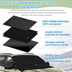 Windshield Cover for Ice and Snow for 1996-2024 2025 2026 GMC Savana Van/Chevy Express Accessories Enhanced Waterproof Passenger & Cargo All Weather Windshield Frost Cover for Savana Van for Winter