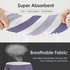 Microfiber Bath Towels, Bath Towel 2 Pack 30" x 60", Oversized, Soft, Super Absorbent and Fast Drying, Multipurpose Bathroom Towel Set for Sport, Fitness, Yoga, Coral Fleece Stripe Purple