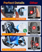 YRU [True Upgrade for Safety Car Phone Holder Mount [Patent & Military-Grade] Dashboard Cell Phone Holder for Car Vent Windshield Phone Stand for iPhone 17 16 15 14 Pro Max Truck Samsung, Black Blue