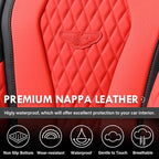 Coverado Seat Covers 2 Pack, Car Seat Covers Front Seats, Red Car Seat Cover, Waterproof Car Seat Covers, Car Seat Cushion, Front Leather Seat Protector Fit for Most Cars