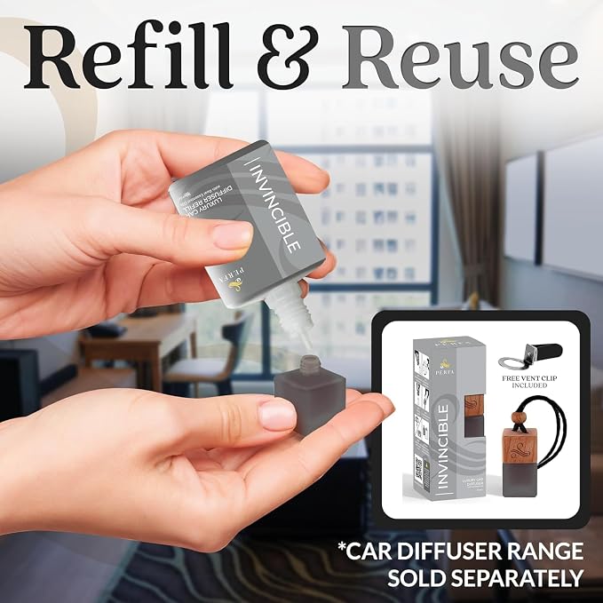 Inspired by Invitus Car Air Fresheners (Refill) | Premium Scented Air Fresheners for Men | 50ml Automotive Diffuser Oil Refill | 3 Months Freshener Long Lasting | Masculine Car Pefume by