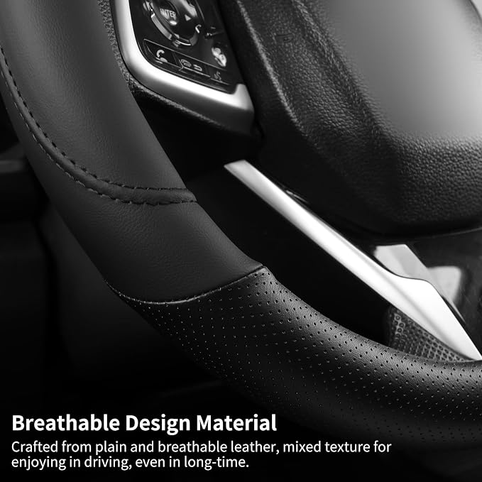 Car Steering Wheel Cover for Chevy for Silverado 1500 2500 3500, Tahoe, Equinox,Traverse,Colorado, Automative Accessories for Chevy, Black