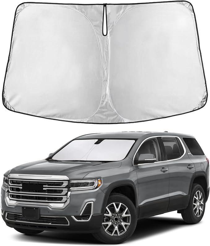 Windshield Sunshade Compatible for GMC Acadia 2017-2021 2022 2023, Sun Visor for Front Windshield & Window Sun Shade Cover, UV Heat Blocker & Protector, Car Accessories