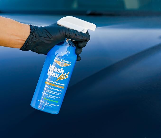 Wash Wax ALL Spray Waterless Car Wash Wax Kit Quick Detailer | UV-Protective Shine, Water-Based 144 oz + 4 Towels - Safe on Ceramic Coatings - Car, RV, Boat, Aircraft - Spray Detailer