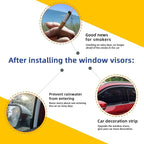 4pcs Window Rain Guard Compatible with 2010-2015 Toyota Prius/Prius Plug-in Smoke Tint Outside Mount Tape On/Clip On Style PVC Sun Rain Guard Vent Window Visors 2011 2012 2013 2014