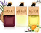 Aeshory 3-Pack Hanging Car Air Freshener, Citrus Scent Long Lasting Aroma, Unisex Car Fragrance, Premium Essential Oil Aromatherapy Diffuser, Ideal Gift Set
