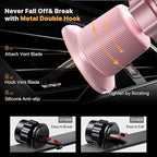 Phone Holders for Your Car with Metal Hook Clip, Cell Phone Mounts Air Vent Cell Phone Stand Car Mount, Universal Automobile Cradle Fit for iPhone Android and All Smartphones (Pink)