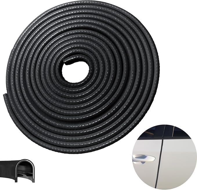 Car Door Edge Guards, 13.1Ft(4m) Car Door Protector Edge Guards Rubber Seal, Doors Trim U Shape Edges Guard for Cars Trucks Suvs (Black)
