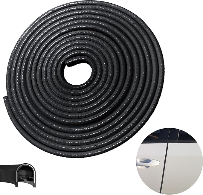 Car Door Edge Guards, 32.8Ft(10m) Car Door Protector Edge Guards Rubber Seal, Doors Edge Trim U Shape Edge Guards for Cars Trucks Suvs (Black)