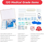 Mini First Aid Kit – 120 Pcs Compact Hard Shell Medical Kit for Home, Car, Travel, Camping, Hiking, Sports, Office & Outdoor Emergencies, Small Hardcase FAK