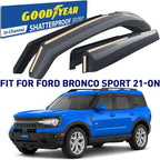 Goodyear Shatterproof in-Channel Window Deflectors for Ford Bronco Sport 2021-2026, Rain Guards, Window Visors for Cars, Vent Deflector, Car Accessories, 4 pcs - GY008094