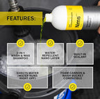 NanoMagic Shampoo - Auto Soap with Gloss Cleaning, Water-Repellent, Nano Shampoo Layer (1 Liter)
