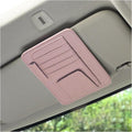 Car Sun Visor Organizer, Small Auto Visor Organizer and Storage, Registration and Document Holder, Vehicle Accessories for Sunglasses, Document, Card, Pen, Driver License (Pink)