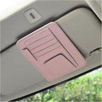 Car Sun Visor Organizer, Small Auto Visor Organizer and Storage, Registration and Document Holder, Vehicle Accessories for Sunglasses, Document, Card, Pen, Driver License (Pink)