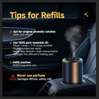 Smart Car Air Freshener with Star Light & 100ml Diffusers Oil Refills, Auto On/Off Aroma Diffuser, 3 Adjustable Mist Modes Rechargeable Aromatizante para Carro - Car Diffuser（Cologne+Ocean）