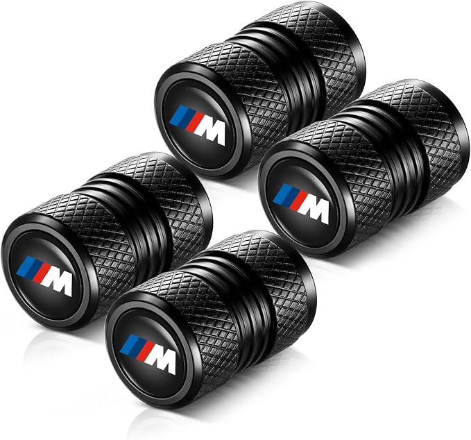 Tire Valve Stem Caps, Compatible with BMW M Series Stem Cap Universal Car Air Cover Car Accessories for Cars, SUV, Truck, Motorcycles 4pcs （Black）