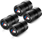 Tire Valve Stem Caps, Compatible with BMW M Series Stem Cap Universal Car Air Cover Car Accessories for Cars, SUV, Truck, Motorcycles 4pcs （Black）