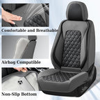 Coverado Universal Car Seat Covers Full Set, Minimalist Scratch-Resistant Waterproof Faux Leather Front & Rear Seat Protectors, Business Daily Driving – GrayBlack