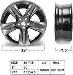 New 19x7.5" 19 Inch Premium Aluminum Alloy Wheel Rim Compatible with Toyota Hinghlander 2014-2019 | OEM Design, Alloy Replacement Wheel, Super Duty Car Rims Replacement - OE Stock Specs