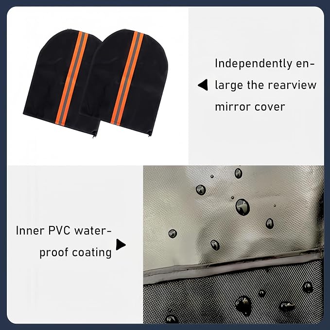 Snow Cover for Cars,Windshield Cover for ice and Snow and Ice Removal Sunshade,Frost Windshield Cover for Ice,2*Removal Side Mirror Protector,Wide Size 78"x47" inch,Black