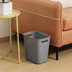 Plastic Small Trash Can Wastebasket, Garbage Container Basket for Bathrooms, Laundry Room, Kitchens, Offices, Kids Rooms, Dorms, 3.5 Gallon, 3.5 Gallon, Grey | Compact Sturdy Garbage Can for Bathroom, Laundry Room, Kitchen, Office, Kids Room, Do...