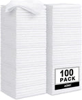 AIDEA Microfiber Cleaning Cloth White, 100PK, Cleaning Rags, 11.5"×11.5" | Microfiber Towels for Cars, Lint Free Cloth for House, Kitchen, White Shop Towels, Cleaning Supplies