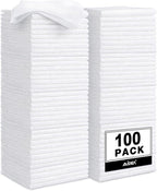 AIDEA Microfiber Cleaning Cloth White, 100PK, Cleaning Rags, 11.5"×11.5" | Microfiber Towels for Cars, Lint Free Cloth for House, Kitchen, White Shop Towels, Cleaning Supplies