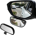 Blind Spot Car Mirror, Vehicle Adjustable 360 ° Rotation Auxiliary Convex Wide Angle Mirror, Auto Snap Way Clip On Side Rearview Mirror Universal for Car Truck SUV (A, Black)