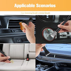 5PCS Car Detailing Brush Kit, Including 3 Ultra Soft No Scratch Boar Hair & 2 Vent Cleaning Brushes, Multi-Use Automotive Interior Detailing Kit, Universal for Most Vehicles