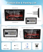 Single Din Radio 9 Inch IPS Touchscreen Car Stereo, Wireless CarPlay Android Auto, 1 Din CarPlay Radio Bluetooth, FM/AM/RDS, You-Tube Video, EQ, SWC, Backup Camera