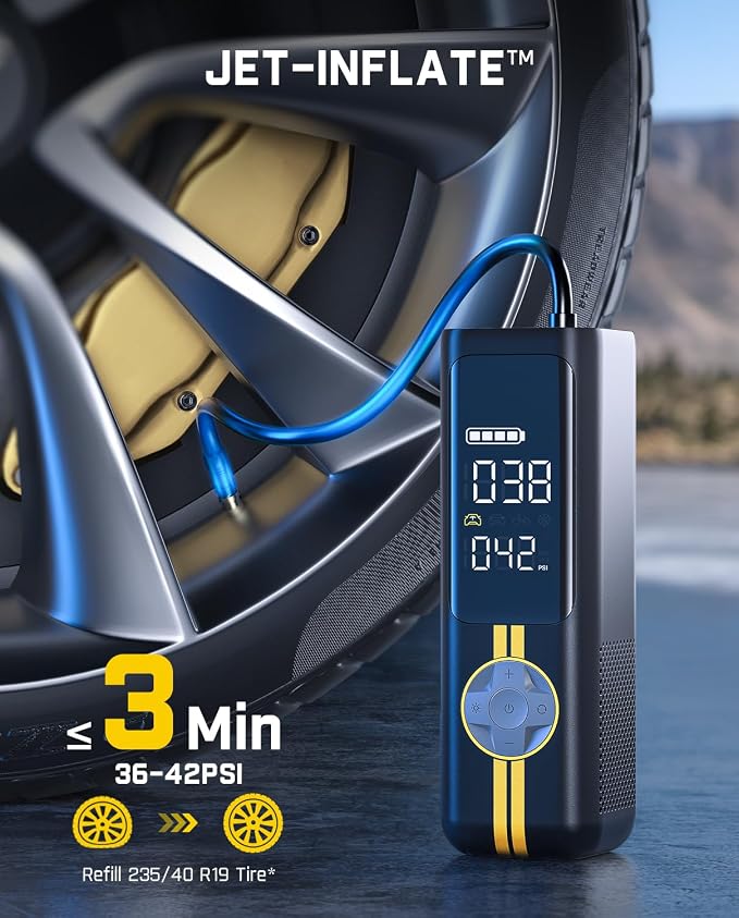 Fanttik X8 APEX EV Tire Inflator Portable Air Pump, 2X Faster Inflation, 150PSI Cordless Air Compressor with Powerful Battery, Handed Inflator for Electric Cars, Cars, Motorcycles, Bikes, Balls