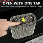 Car Trash Can with Lid, Bling Crystal Mini Vehicle Trash Bin Car Dustbin Garbage Organizer, Automotive Garbage Can Bin Trash Container for Auto Cars, Home, Office - Multicolor …