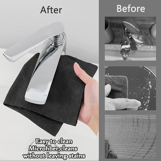 Thickened Magic Cleaning Cloth,8 Pcs Lint Free Cloth,Reusable Microfiber Cleaning Rag for Windows,Mirror,Glass,Car,Gray