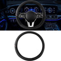Car Steering Wheel Cover, 15 inch Carbon Fiber Microfiber Anti-Slip Breathable PU Leather Elastic Steering Wheel Protector, Car Interior Accessories for Most Cars (AD-Black)