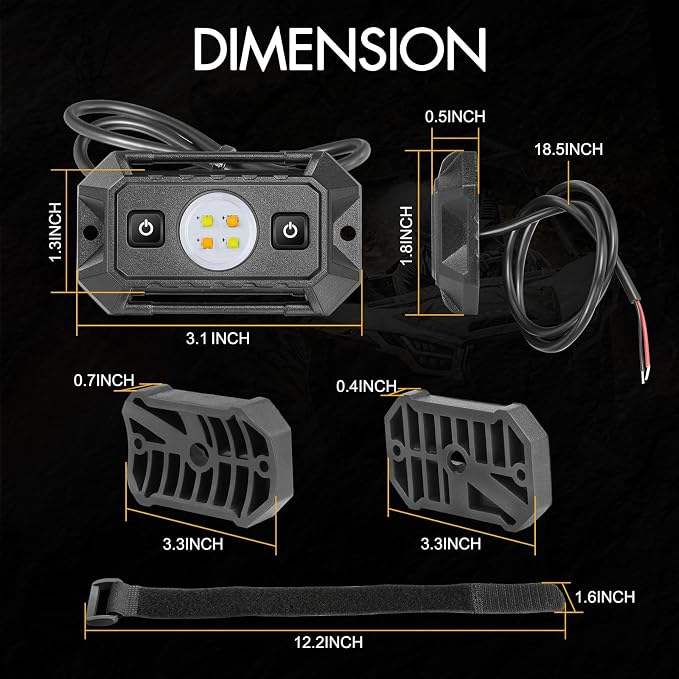 UTV Dome Light 12V Wired, Interior Dome Light with Switch Waterproof Universal LED Roll Bar Mount Roll Cage Lights Cab Map Lights for UTV Polaris RZR Ranger SXS - White/Amber