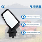 Left Driver Side Mirror Compatible With 2019-2025 Chevy Silverado 1500 With Power Glass Manual Folding Turn Signal Heated Blind Spot Chrome Replace#GM1320680(7Pins)