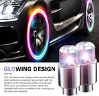 6 PCS LED Tire Valve Stem Cap Lights, 360 Degree Visibility Rotating Flash, Waterproof Wheel Lights for Trucks, Cars, SUVs (Multicolored)