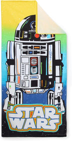 Store Official R2-D2 Beach Towel with Star Wars Logo & R2-D2 Screen Art on Topside - Measures 29" x 58" - Soft & Absorbent for Pool or Beach - Bath Towels for Star Wars Gifts & Droid Gifts