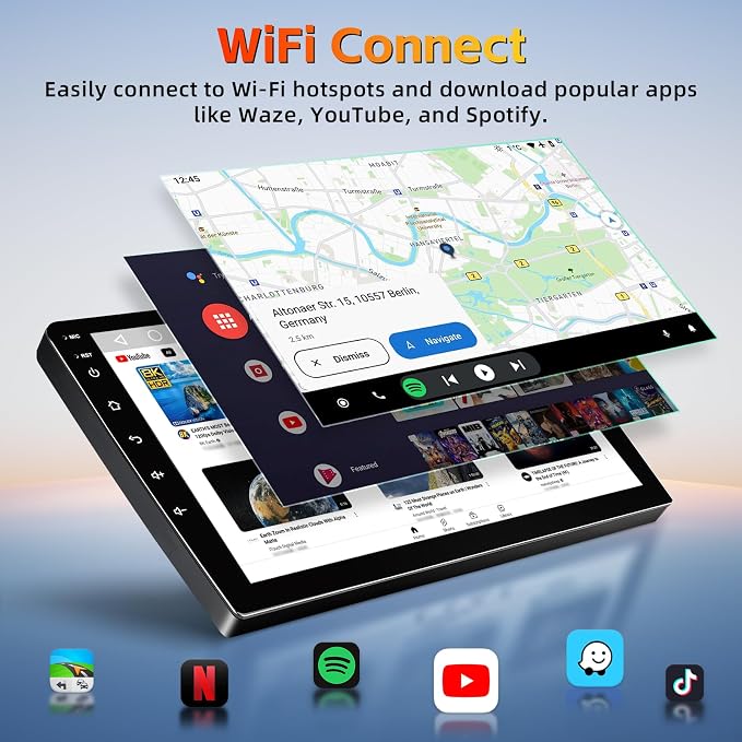 Car Stereo Radio Upgrade for Jeep Wrangler JK 2007-2018 Replacement 2+64G Android 15 Head Unit with 10 Inch Touch Screen CarPlay Android Auto Backup Camera