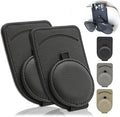 Sunglass Holder for Car Visor, Magnet Adsorbed Sunglasses Holder for Car Accessories Parts, Leather Car Sunglass Holder, Car Visor Sunglasses Clip for Glasses Cards (2PCS, Black)