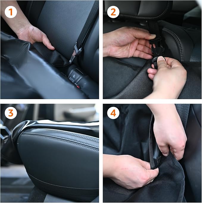 Waterproof Dog Car Seat Cover, Scratch Proof Protector for Pet, Car Back Bench, 56 x 47 inch, Black