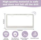 Bling License Plate Frames for Women, Sparkly Rhinestone Diamond Car Accessories with Glitter Crystal Caps (1 Pack White)