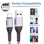 USB Type C Cable, 2Pack 3ft USB A to USB C Cable 3 Feet USB Type C Cord Cable for Android Phone Pad Laptop, 10 Foot Type C Charger Premium Nylon Braided USB Cable -Light Purple