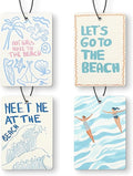 Blue Summer Beach Car Air Freshener 4 Pcs, Coastal Tropical Summer Ocean Hanging Air Freshener for Cars Closet Drawer Books, Girly Beachy Car Accessories for Women