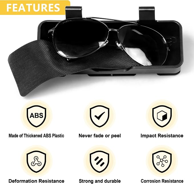 Sunglass Holder For Bronco, Sunglasses Holder Sun Visor Organizer Sun Visor Glasses Box For Ford Bronco Accessories 2021 2022 2023 2024 2025 2 Door 4 Door