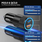 38W Dual USB-C Car Charger — Fast-Charging Adapter for Phones